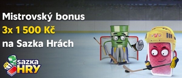 Sazka Hry nabízí extra hokejový bonus až 4 500 Kč