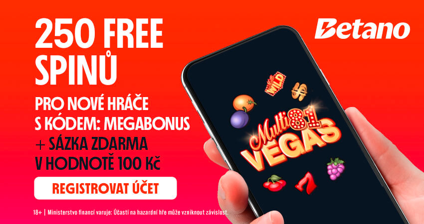 Betano bonus za registraci s promo kódem MEGABONUS