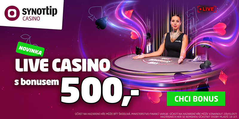 Vyzkoušej si SYNOT TIP live casino s bonusem zdarma