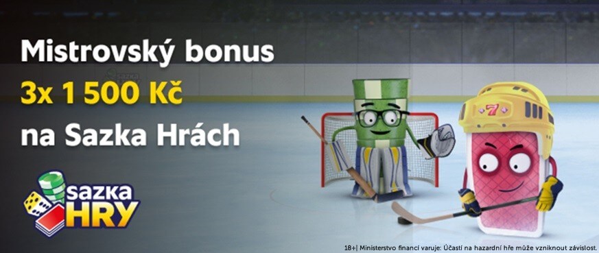 Sazka Hry nabízí extra hokejový bonus až 4 500 Kč